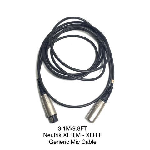 Generic Mic Cable Neutrik XLR M to XLR F - 9.8 FT