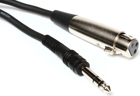 Hosa STX-102F XLR3F to 1/4 inch TRS Balanced Interconnect Cable, 2 ft