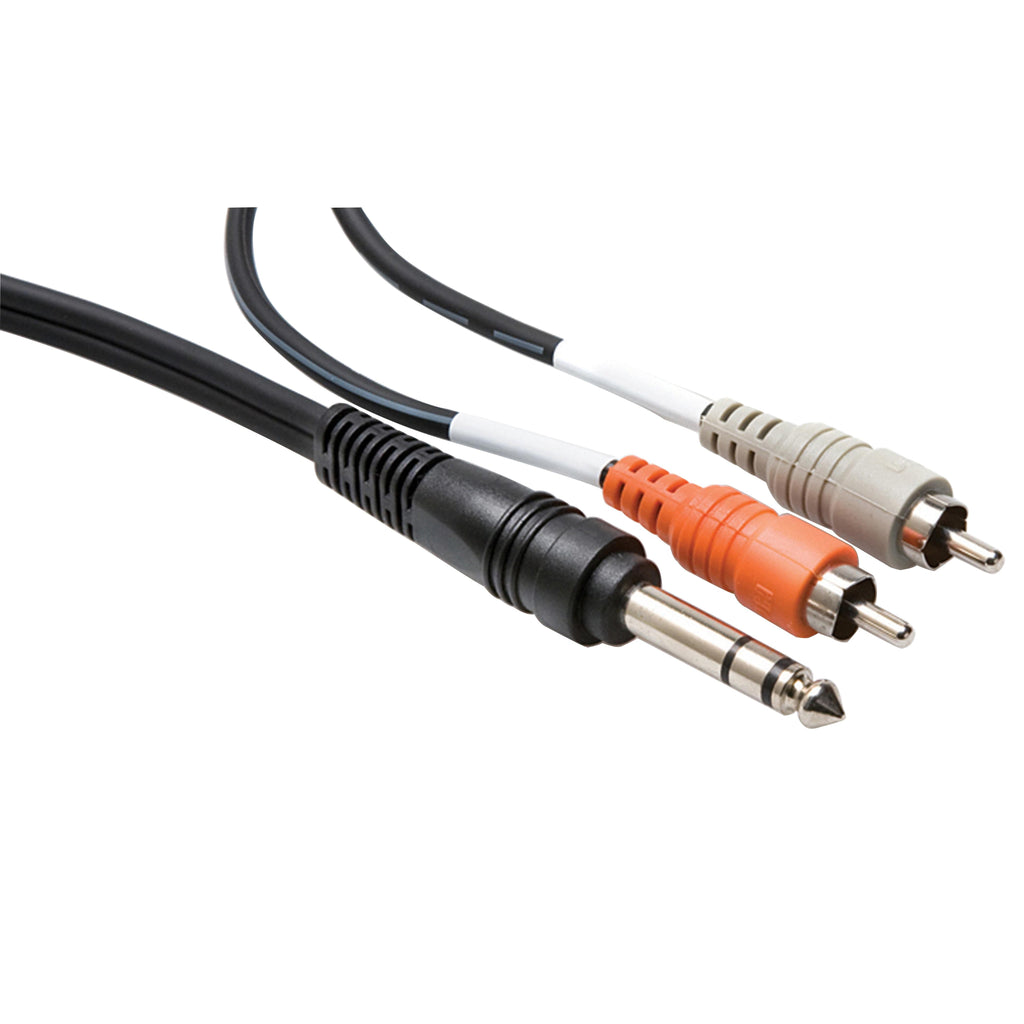 Hosa TRS-203 1/4 inch TRS to Dual RCA Insert Cable, 9.8 feet