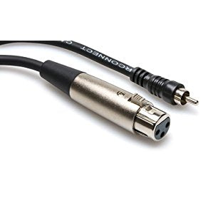 Hosa XRF-110 XLR3F to RCA Unbalanced Interconnect Cable, 10 ft