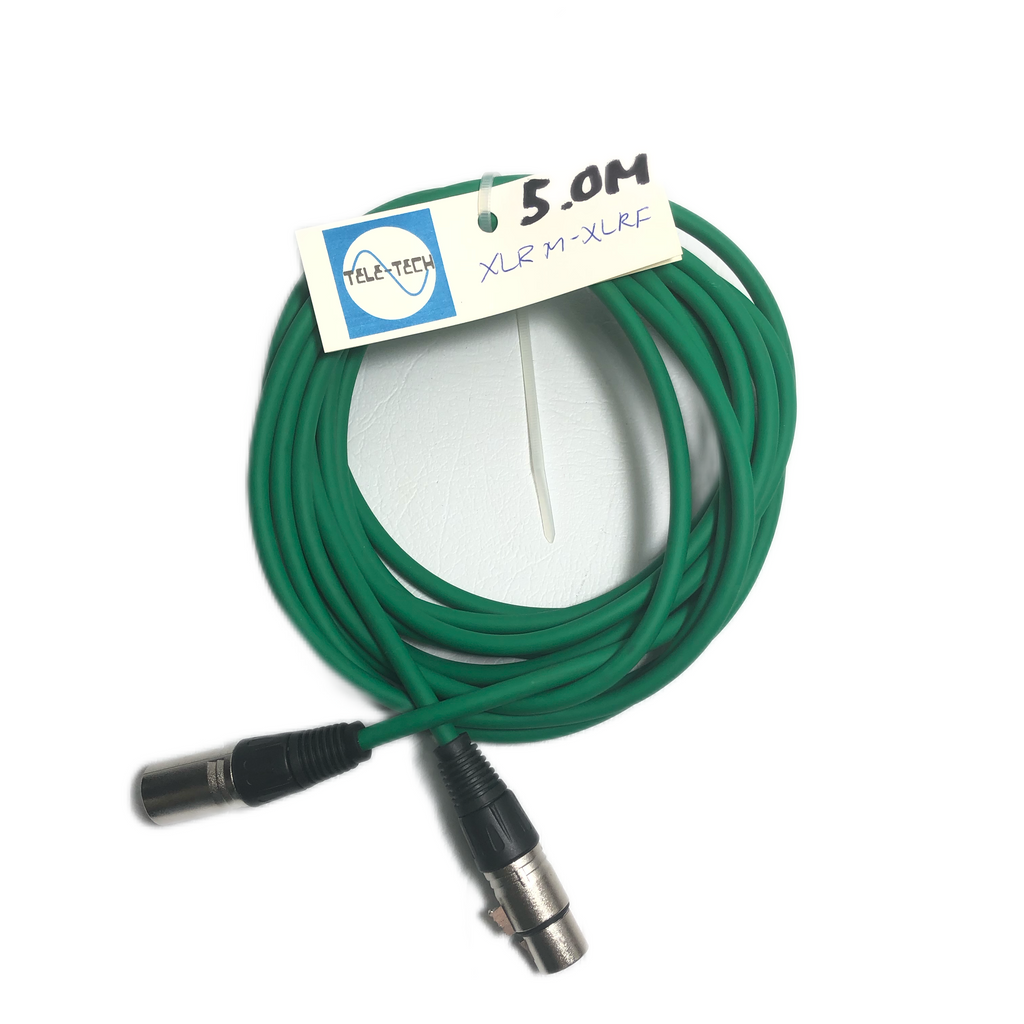 OFC professional low noise instrument cable XLRM to XLRF 16 ft green
