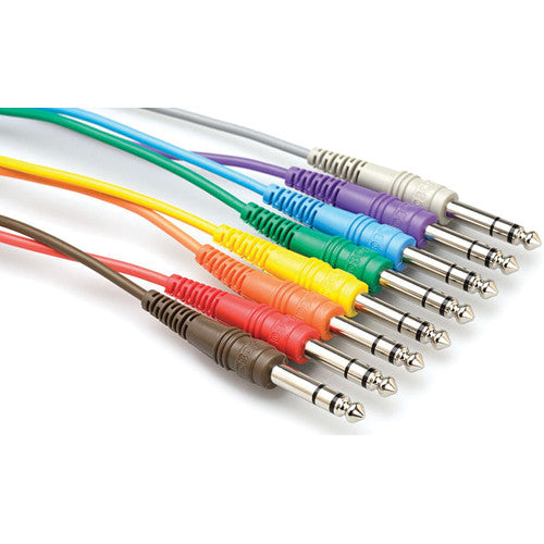 Hosa CSS-845 18-inch 1/4" TRS Balanced Patch Cables 8-Pack