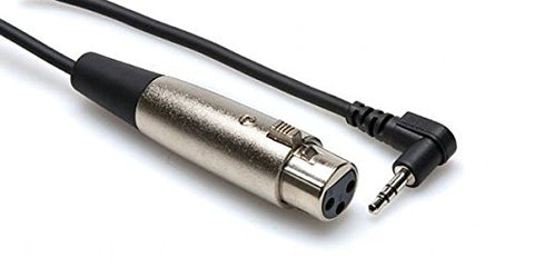 Hosa XVM-115F XLR3F to Right-Angle 3.5 mm TRS Microphone Cable, 15 ft